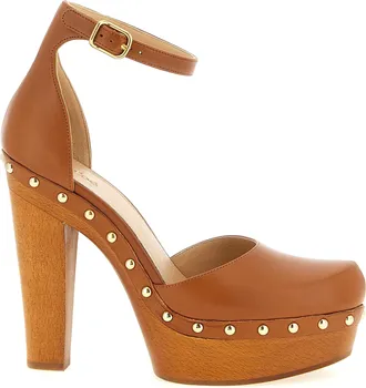 Chlo&eacute; Brown Lamb Leather High Heel Womens Pumps