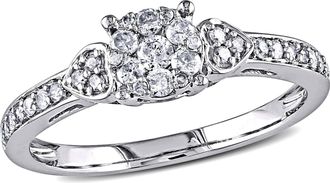 Mimi & Max 1/3ct TW Diamond Engagement Ring 10k White Gold