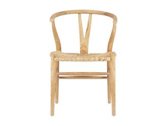 Vente-Unique Teak & Wicker Chair - Natural - POGIANA in Light Oak