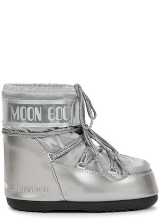 Moon Boot Moon Boot Icon Padded Metallic Satin Snow Boots - Silver - 39-41