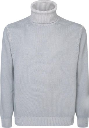 Dell'Oglio Gebreide trui met coltrui - Heren - Coltruien - Beige - M - Wol - Truien & Vesten