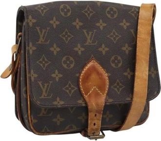 Louis Vuitton Vintage, unisex, Bruin, ONE Size, Leer, Pre-owned Cartouchiere MM Schoudertas