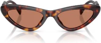 Miu Miu Havana B11su Acetate Narrow Cat-Eye Sunglasses