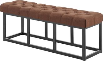 Clp Clp - Panca Design Amun In Metallo Nero Opaco E Tessuto Marrone 120 Cm