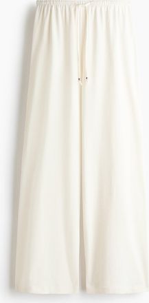 H&M Baumwollhose mit Kordelzug - Cremefarben