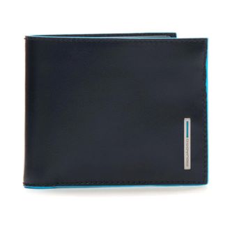 Piquadro Wallets & Cardholders, male, Blue, ONE SIZE, Leather Wallet with Cardholder and Coin Purse