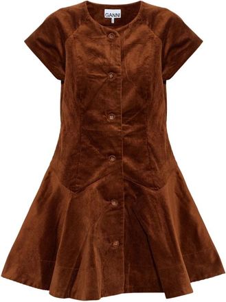 Ganni Vestido de Pana - Dresses - Mujer - Marr&oacute;n - M
