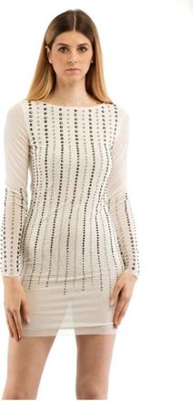 Patrizia Pepe Korte jurk - Dames - Feestkleedjes - Wit - XS - Leer - Kleedjes