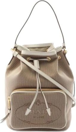 Prada Pre-owned Bucket Bags, female, Beige, Size: ONE SIZE Pre-owned Vintage Bucket Bag