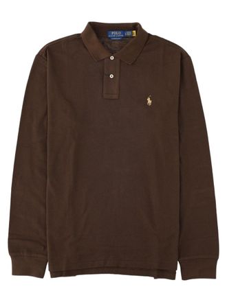Polo Ralph Lauren Brown Long-Sleeve Cotton Polo Shirt