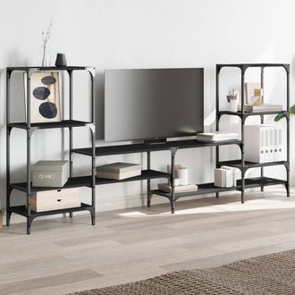 Berkfield Home TV Cabinet Black 206.5x28.5x95 cm Engineered Wood