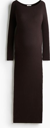 H&M MAMA Bodycon-Kleid mit U-Boot-Ausschnitt - Brown