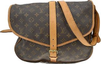 Louis Vuitton Saumur Monogram Canvas Brown Canvas Handbag (Pre-Owned)