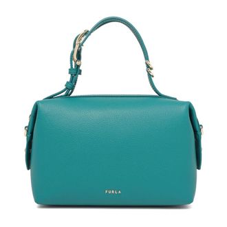 Furla Handbags, female, Blue, Size: ONE SIZE Double Mini Boston Bag