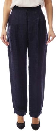 Emporio Armani Womens Trousers in Navy Viscose - Size 14 UK