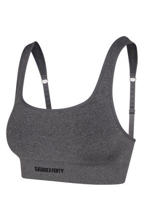 Savage x Fenty Seamless Heather Bralette in Platinum Grey at Nordstrom, Size X-Small