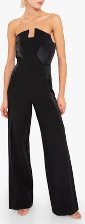 Black Halo Womens Lena Color Block Jumpsuit In Black