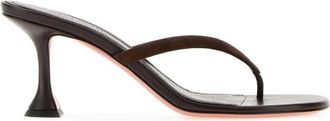 Amina Muaddi Brown Juliette Heels