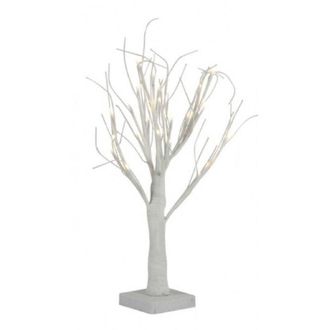 Trade Shop Trade Shop - Albero Decorativo Luminoso 45 Cm Per Interni 24 Led Ecologico A Batteria Bianco