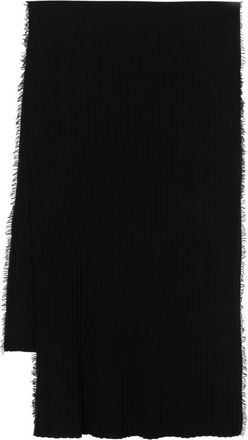 Faliero Sarti ribbed-knit frayed scarf - women - Virgin Wool/Cashmere - One Size - Black