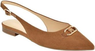 Tommy Hilfiger Vesly Pointed Toe Slingback Flat in Rich Walnut at Nordstrom, Size 8.5