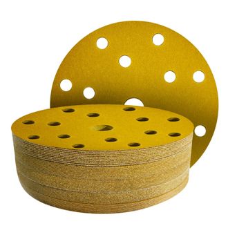 OEM 50 Discos Abrasivos De 150 Mm, Grano 120 - Disco De Lijado De 150 Mm Con 15 Agujeros Para Lijadoras Orbitales Aleatorias De 150 Mm