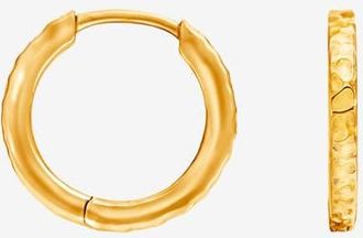 Dower & Hall Mens Medium Hammered Nomad Huggie Hoops in Yellow Gold Vermeil at Nordstrom