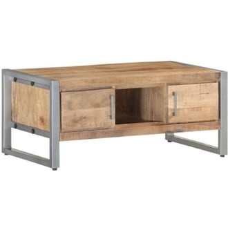 vidaXL Vidaxl - Mesa De Centro De Madera De Mango Rugosa 95x50x40 Cm