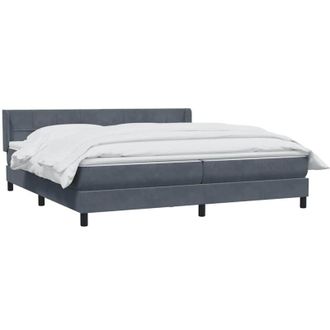 vidaXL Cama Box Spring Con Colch&oacute;n Terciopelo Gris Oscuro 180x210 Cm Vidaxl