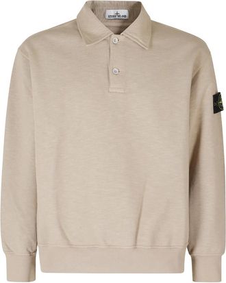 Stone Island Polo Manica Lunga - - Tops - Uomo - Beige - M