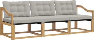 vidaXL Conjunto De Sof&aacute;s De Exterior 3 Uds. Blanco Y Gris Claro Vidaxl