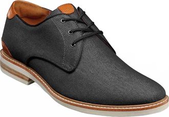 Florsheim Mens Highland Canvas Plain Toe Oxford Shoes In Black