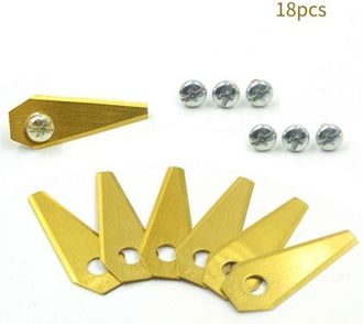 OEM 18 Cuchillas De Repuesto + 18 Tornillos - Cuchillas De Repuesto Para Cortac&eacute;spedes Rob&oacute;ticos Bosch Indego - Grosor De La Cuchilla: 1 Mm, Aptas Para Co