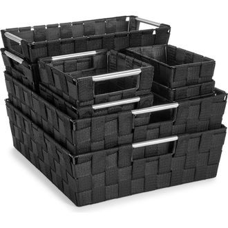 Sorbus 9-Piece Woven Storage Basket Set in Black at Nordstrom Rack