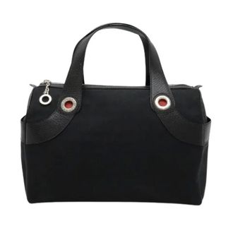 Bulgari Pre-owned Handbags, female, Black, Size: ONE SIZE Pre-owned Logo Mania Canvas Leather Tote Bag