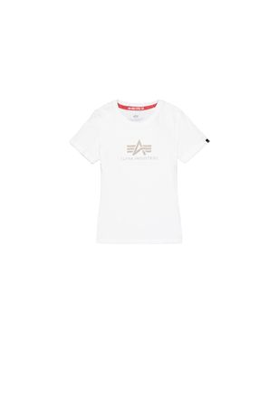 Alpha Industries T-Shirt ALPHA INDUSTRIES Crystal T-Shirt W, Damen, Gr. XS, weiss (wei&szlig;), Obermaterial: 100% Baumwolle, Shirts T-Shirt