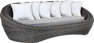 Vente-Unique Divano 3 posti da giardino in Resina intrecciata Grigio - WHITEHEAVEN