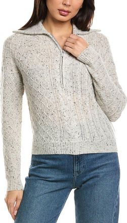 Brodie Mix Cable Half Zip Cashmere Sweater