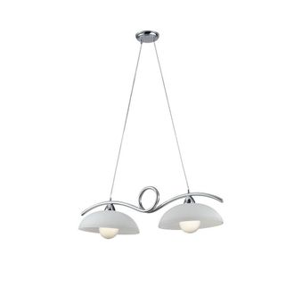 Netlighting HALLEY 2 Light Straight Bar Pendant Ceiling Light Chrome 76x30x24cm in Silver | Size: 76 x 30 x 24 cm