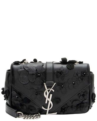 Saint Laurent Matelass&eacute; Floral Applique Monogram Classic Baby Chain Bag (Authentic Pre-Loved)