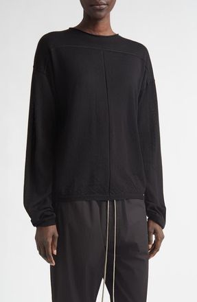 Rick Owens Virgin Wool Crewneck Sweater in Black at Nordstrom, Size X-Small