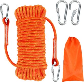 OEM Cuerda De Escalada Con 2 Mosquetones, Cuerda De Seguridad Para Exteriores, Cuerda De Rescate, Cuerda De Monta&ntilde;ismo Para Supervivencia En Emergencias, 