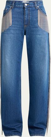 Stella McCartney Fringe Wide-Leg Jeans