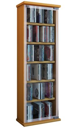 ebuy24 Ebuy24 - Vcm Cd Estante Madera Armario Cd Con Puertas De Vidrio De Seguridad Esg Para 204 Cd O 72 Dvds Dimensiones: Al. 92 X An. 31 X T. 18 Cm Estante