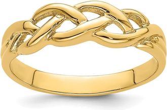 Diamond2Deal 14k Yellow Gold Polished Braided Knot Ring