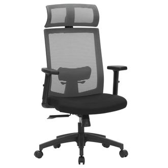 Songmics Silla de oficina con respaldo alto de malla de color gris