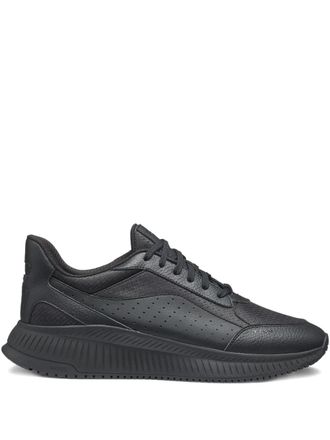 BOSS perforated panelled sneakers - Black