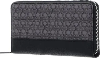 Coccinelle Metallic Monogram Cowhide Wallet - Black