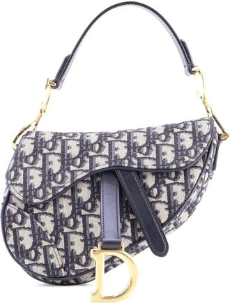 Dior Saddle Handbag Oblique Canvas Mini shoulder bag - Blauw