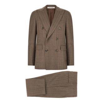 Tagliatore Vesuvio Suit - male - Tagliatore - Double Breasted Suits - Brown - 2XL - Suits